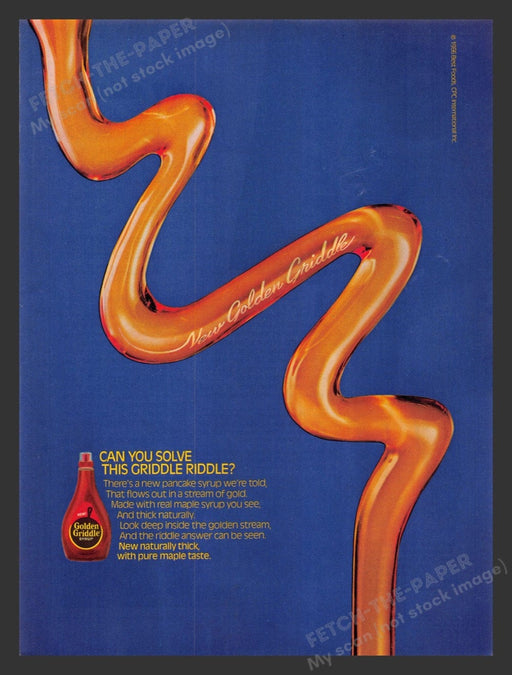 1986 Golden Griddle Pancake Syrup Print Advertisement Ad
