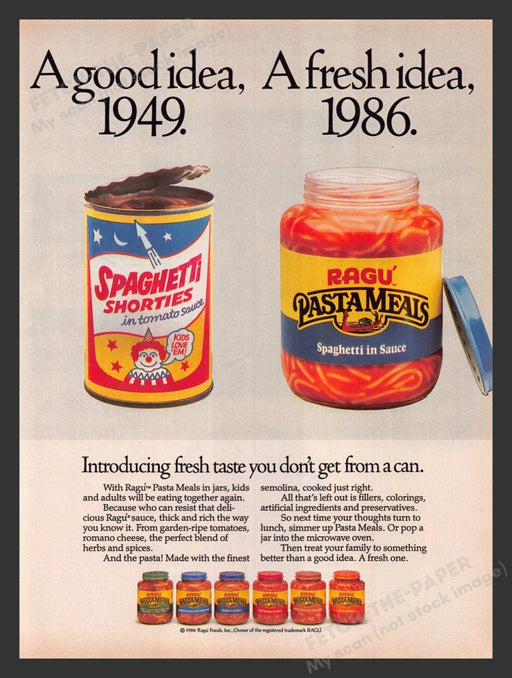 1986 Ragu Pasta Meals Print Advertisement Ad