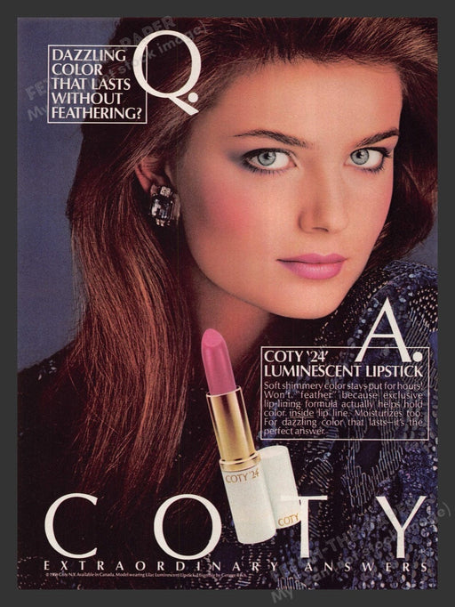 1987 Coty Cosmetics Lipstick Dazzling Color Print Advertisement Ad