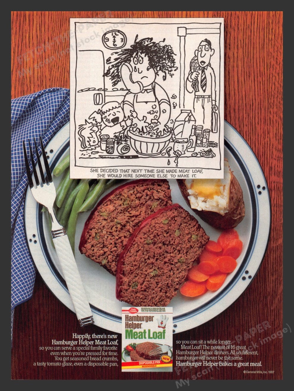 1987 Hamburger Helper Meat Loaf Betty Crocker Print Advertisement Ad ...