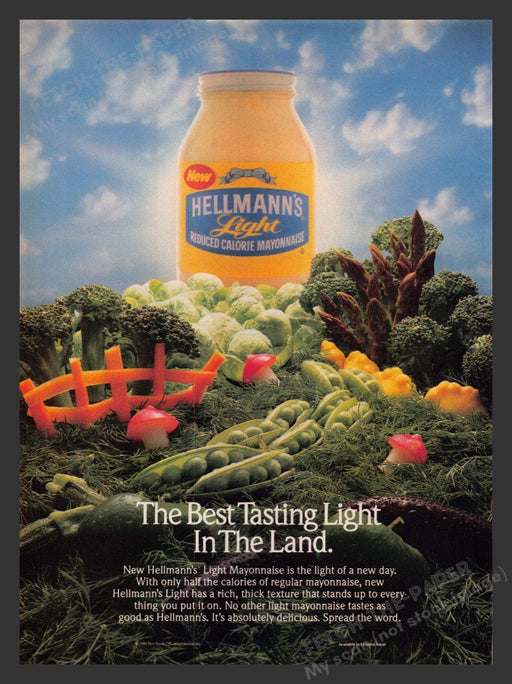 1987 Hellmann's Light Mayonnaise Light in the Land Print Advertisement Ad