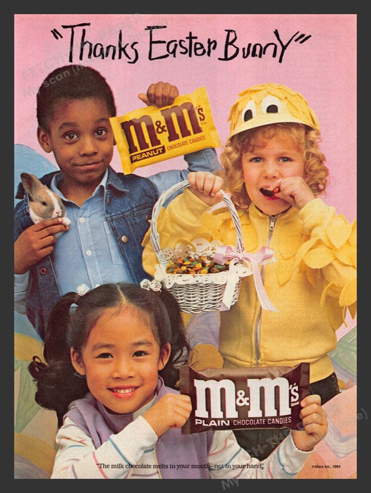 1987 M&M's Candy "Thanks Easter Bunny" Print Advertisement Ad
