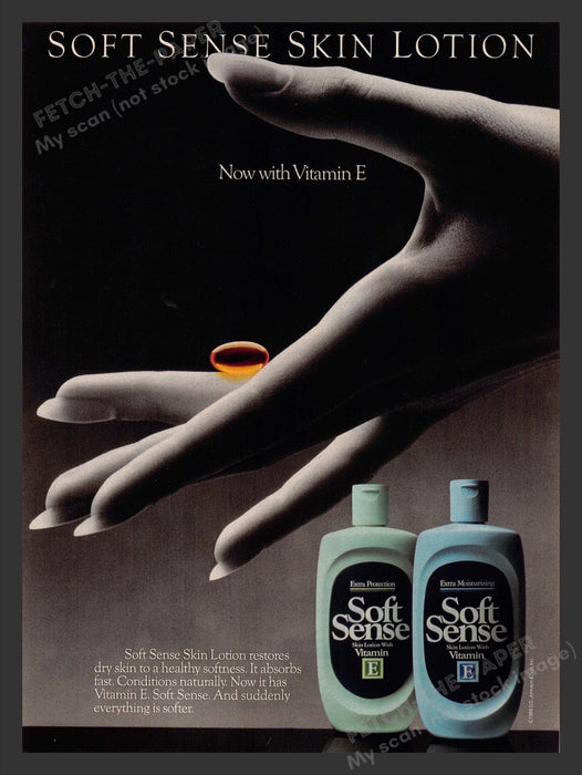 1987 Soft Sense Skin Lotion Hands Vitamin E Print Advertisement