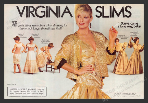 1987 Virginia Slims Cigarettes Print Advertisement (2 Pages)
