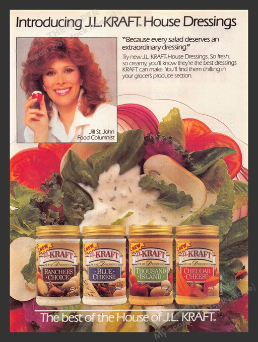1988 J. L. Kraft House Dressings Jill St. John Print Advertisement Ad