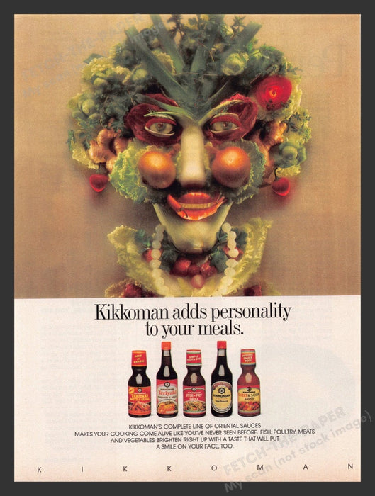 1988 Kikkoman Oriental Sauces Salad Woman Print Advertisement Ad