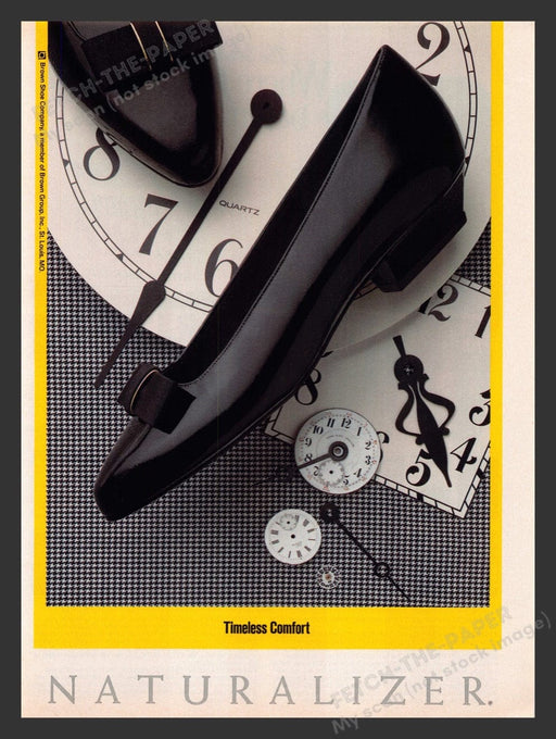 1988 Naturalizer Shoes Timeless Comfort Clock Print Advertisement Ad