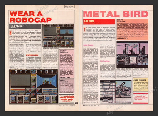 1988 Slaygon & Falcon Video Game Magazine Preview / Review