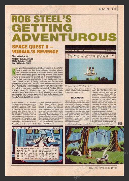 1988 U.K. Exclusive Space Quest II: Vohaul's Revenge Video Game Review
