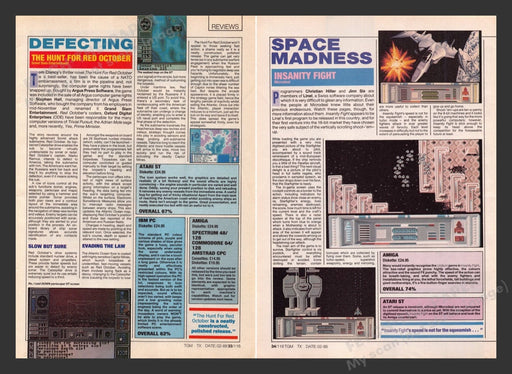 1988 U.K. Exclusive The Hunt for Red October & Insanity Fight Video Game Review