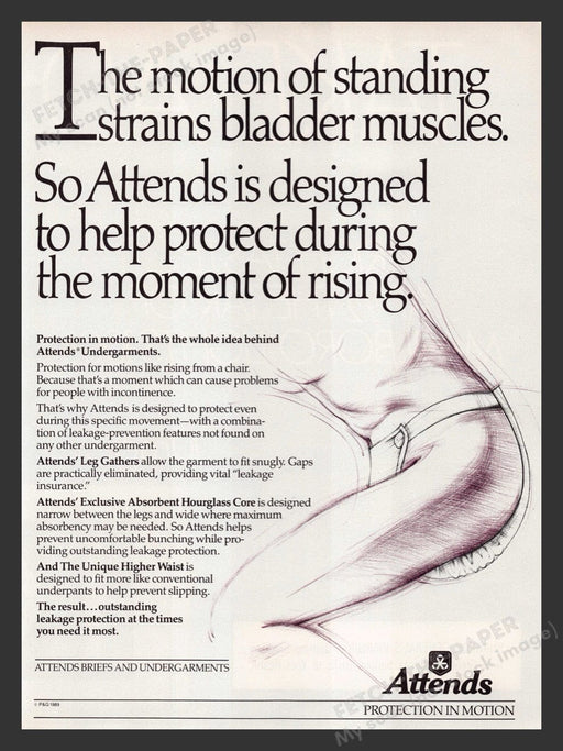 1989 Attends Briefs & Undergarments Print Advertisement Ad