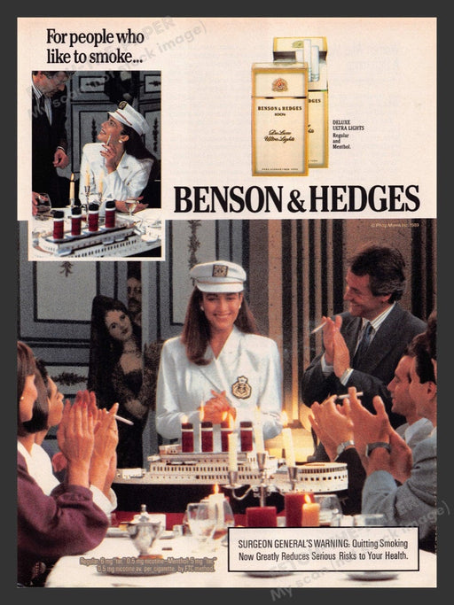 1989 Benson & Hedges Cigarettes Ship Captain Print Advertisement Ad
