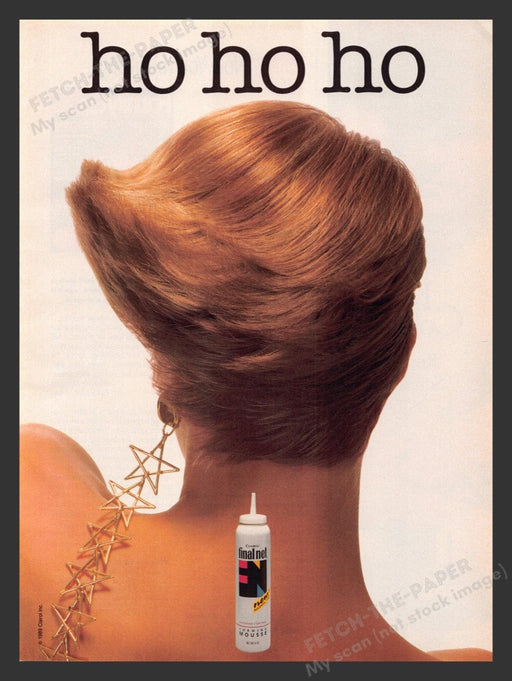 1989 Clairol Final Net Mousse "Ho ho ho" Print Advertisement Ad