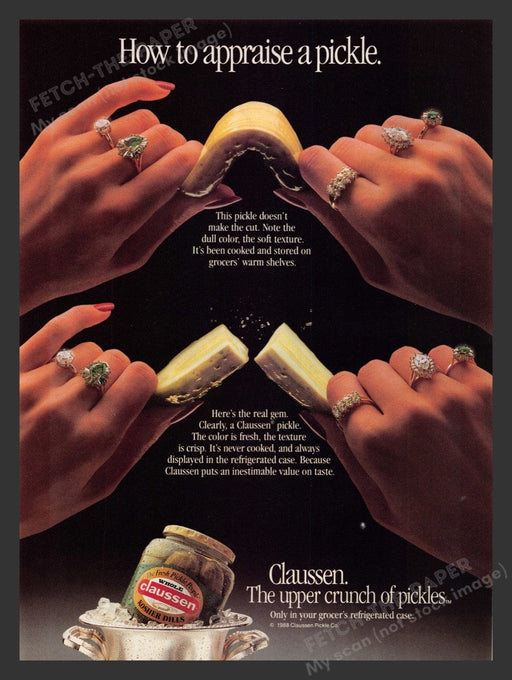 1989 Claussen Pickles Crunch Print Advertisement Ad
