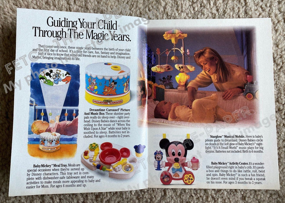 1989 Disney Mattel Toy Catalog / Small Magazine Booklet Insert Fetch the Paper!