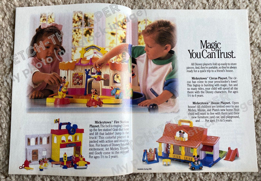 1989 Disney Mattel Toy Catalog / Small Magazine Booklet Insert Fetch the Paper!