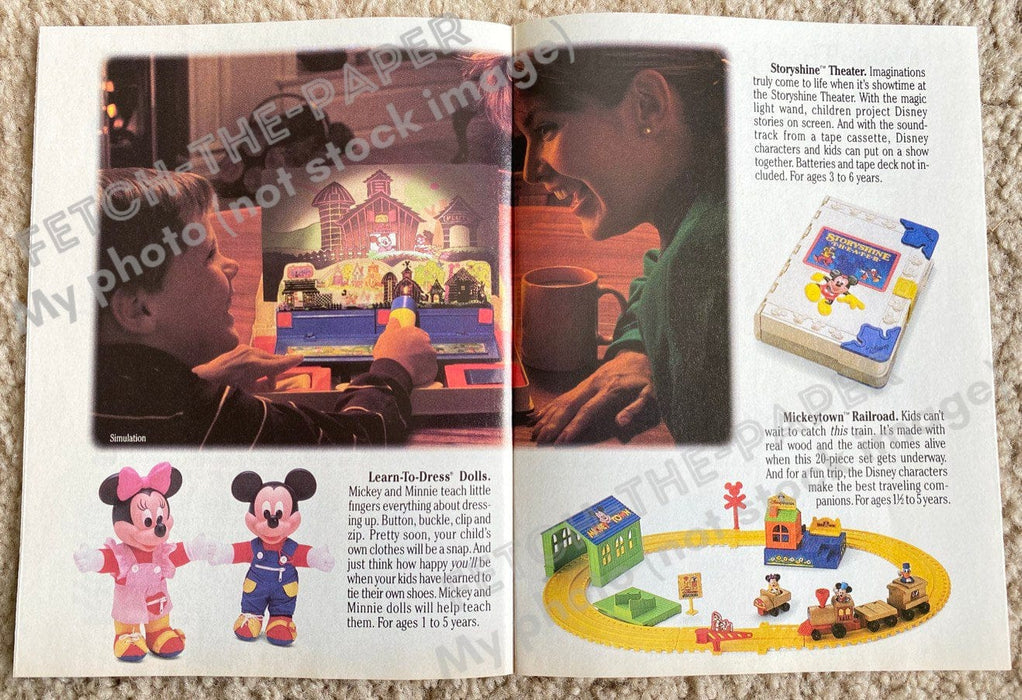 1989 Disney Mattel Toy Catalog / Small Magazine Booklet Insert Fetch the Paper!