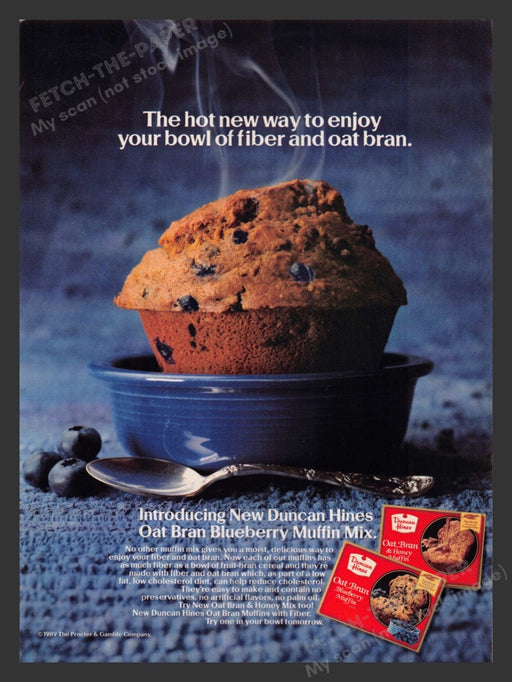 1989 Duncan Hines Oat Bran Muffin Mixes Print Advertisement Ad