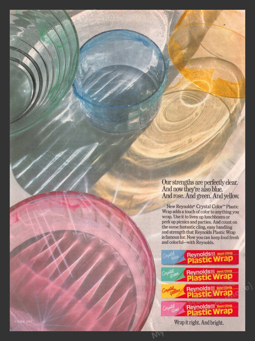 1989 Reynolds Colored Best Cling Plastic Wrap Print Advertisement Ad
