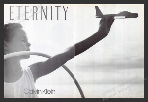 1990 Eternity by Calvin Klein Boy w/ Toy Airplane Print Advertisement (2 Pages)