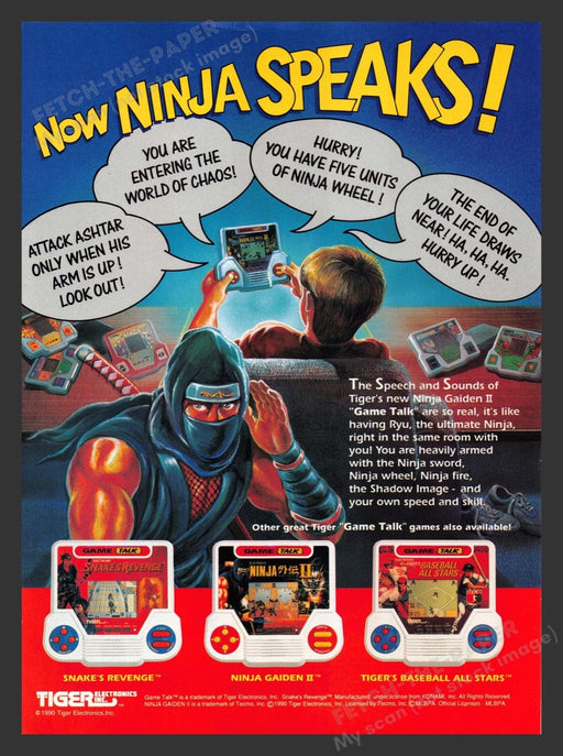 1990 Tiger Game Talk Handheld Games Video Game Print Advertisement