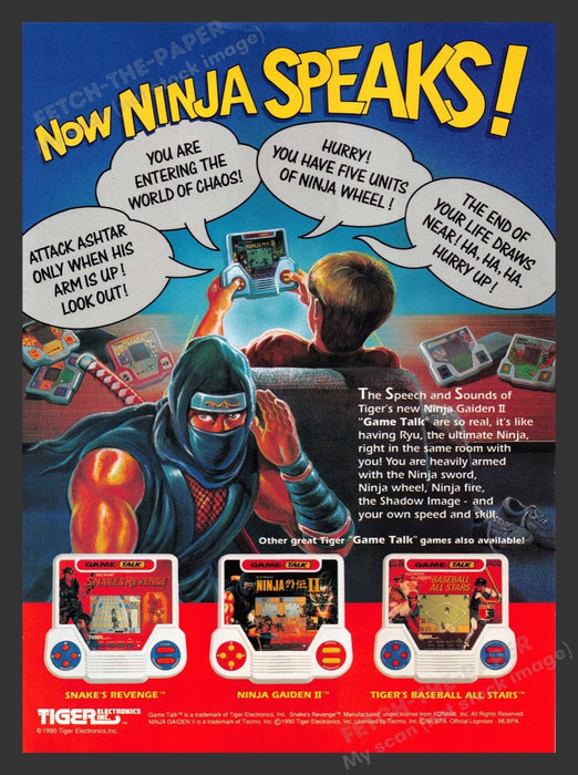 1990 Tiger Game Talk Handheld Games Video Game Print Advertisement