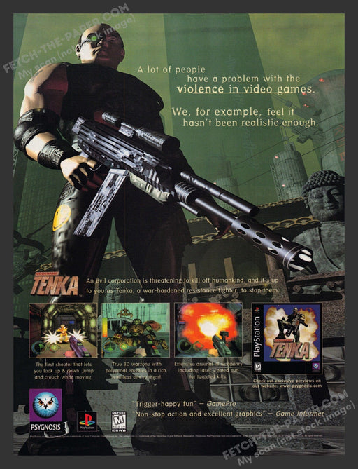 1997 Print Advertisement Codename Tenka Video Game Ad.