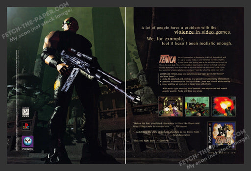 1997 Print Advertisement 2 Page Tenka Codename Video Game Ad.