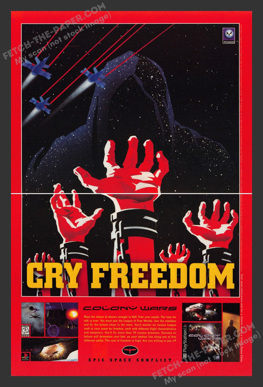 1997 Print Advertisement 2 Page Colony Wars Video Game Ad.