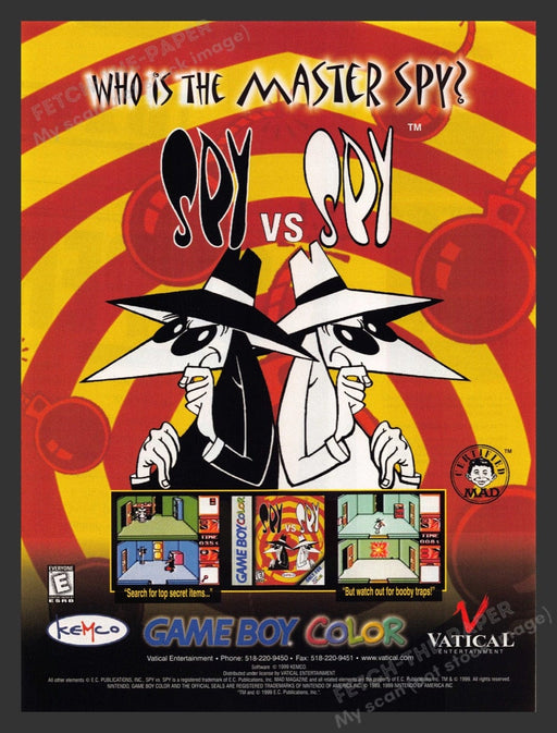 1999 Spy vs. Spy Game Boy Color Video Game Print Advertisement
