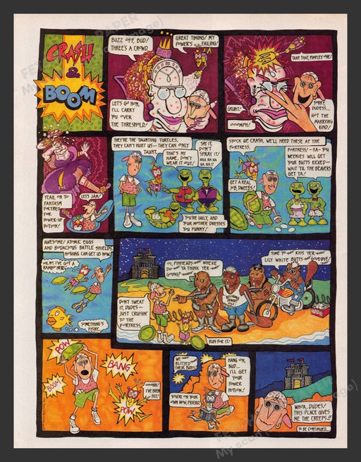 1991 Crash & Boom Comic Video Game Print Advertisement Fetch the Paper!