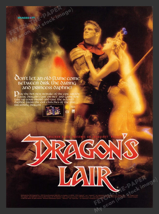 1991 Dragon's Lair "old flame" Video Game Print Advertisement