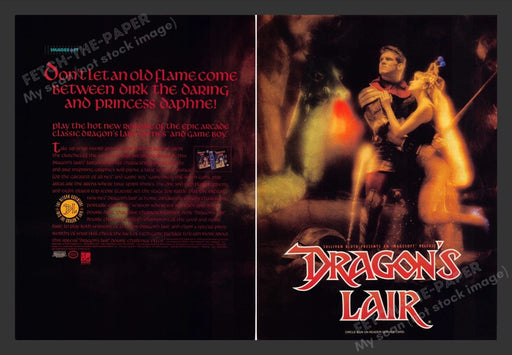 1991 Dragon's Lair Video Game Print Advertisement (2 pgs) Fetch the Paper!
