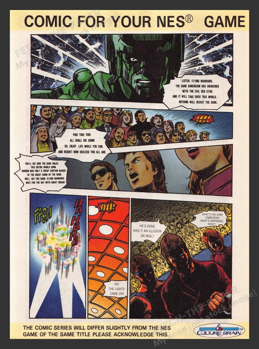 1991 Flying Warriors Video Game Comic from Magazine Fetch the Paper!