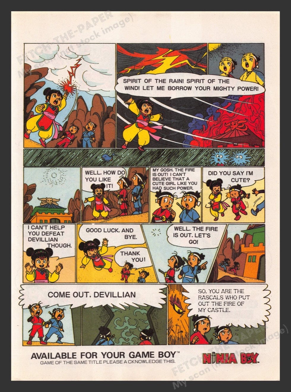 1991 Little Ninja Brothers Video Game Comic from Magazine