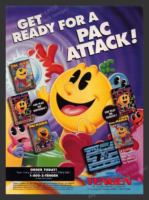 1991 Pac-Attack Different Games Video Game Print Advertisement