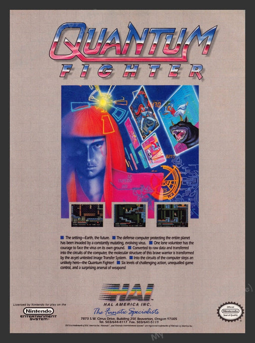 1991 Quantum Fighter Video Game Print Advertisement