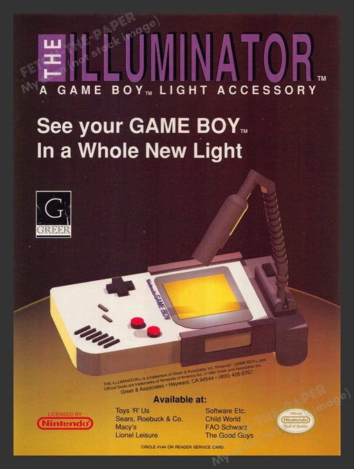 1991 The Illuminator Game Boy Light Accessory Video Game Print Advertisement Fetch the Paper!