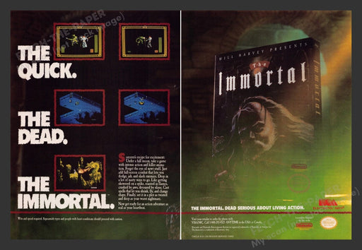 1991 The Immortal Video Game Print Advertisement (2 pgs) Fetch the Paper!