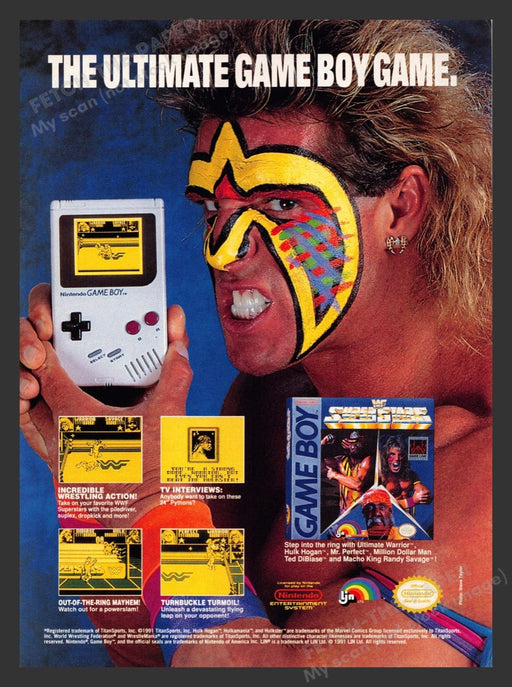 1991 WWF Superstars of Wrestling Video Game Print Advertisement