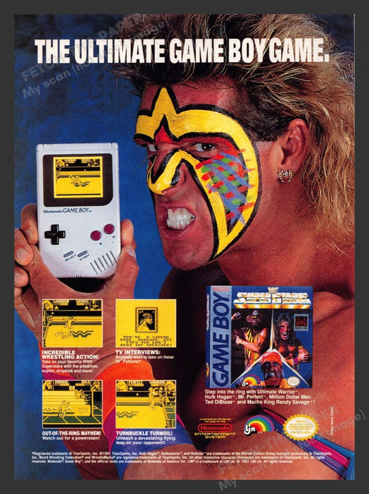 1991 WWF Superstars of Wrestling Video Game Print Advertisement