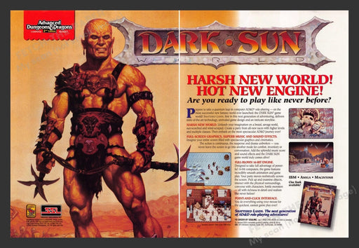 1992 Advanced Dungeons & Dragons: Dark Sun Game Print Advertisement (2 pgs) Fetch the Paper!