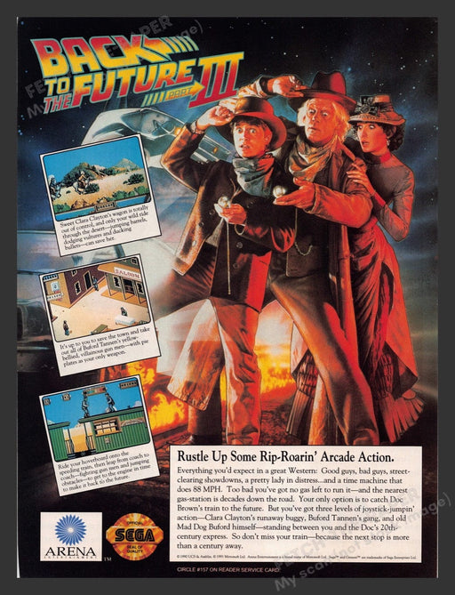 1992 Back to the Future Part III Arcade Action Video Game Print Advertisement Fetch the Paper!