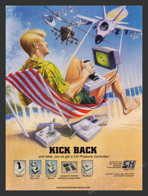 1992 CH Products Controller "Kick Back" Video Game Print Advertisement Fetch the Paper!