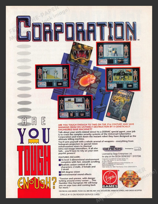 1992 Corporation Video Game Print Advertisement