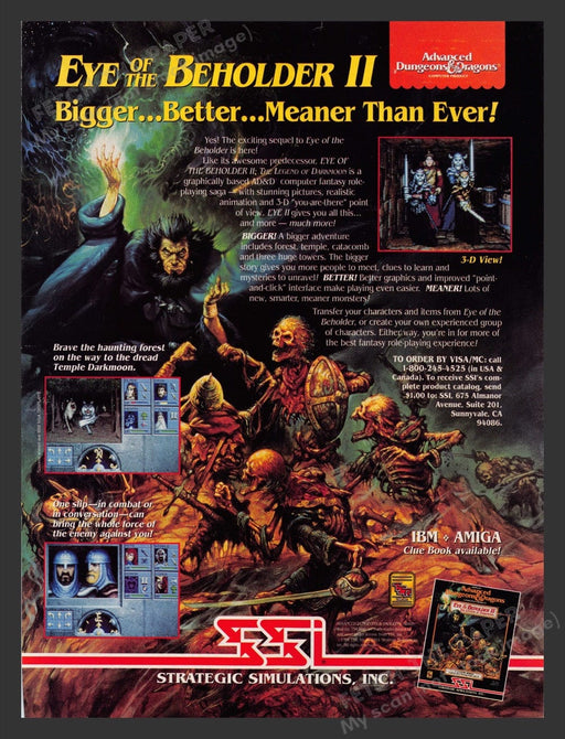1992 D & D Eye of the Beholder II Video Game Print Advertisement Fetch the Paper!