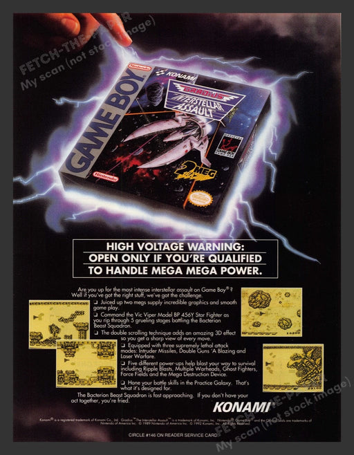 1992 Gradius: The Interstellar Assault Video Game Print Advertisement