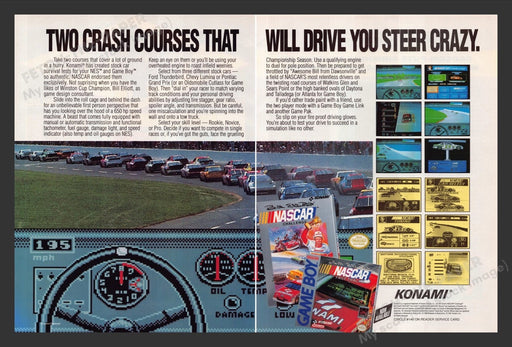 1992 Nascar Challenge & Fast Tracks Video Game Print Advertisement (2 Pages)