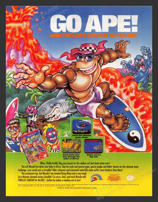 1992 Thrilla's Surfari Video Game Print Advertisement