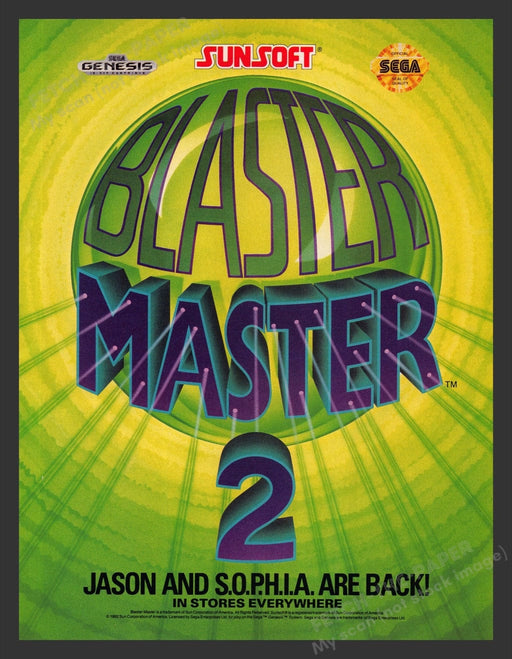 1993 Blaster Master 2 Jason & Sophia Are Back! Video Game Print Advertisement